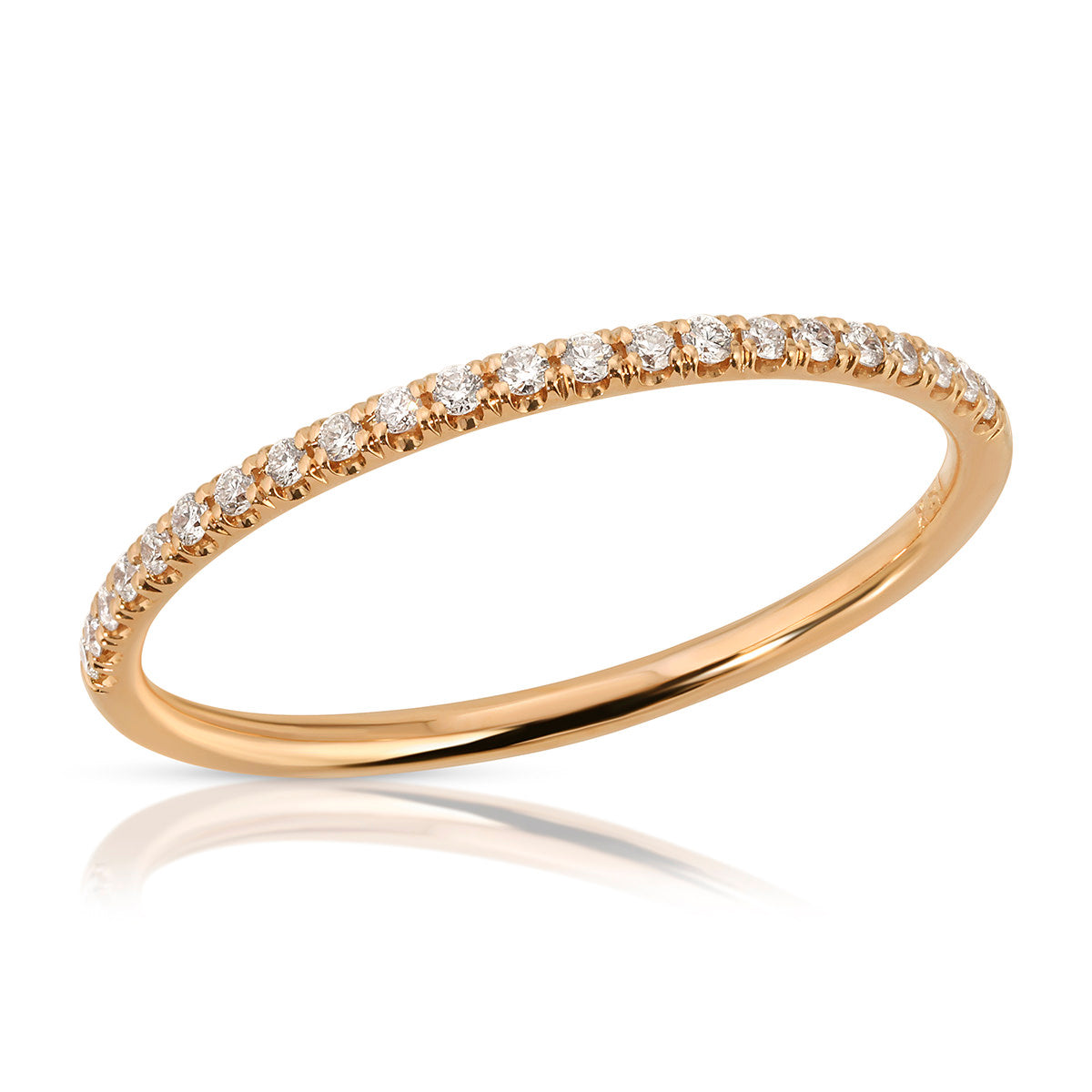 Petit Classic Pave Wedding Band in Rose Gold